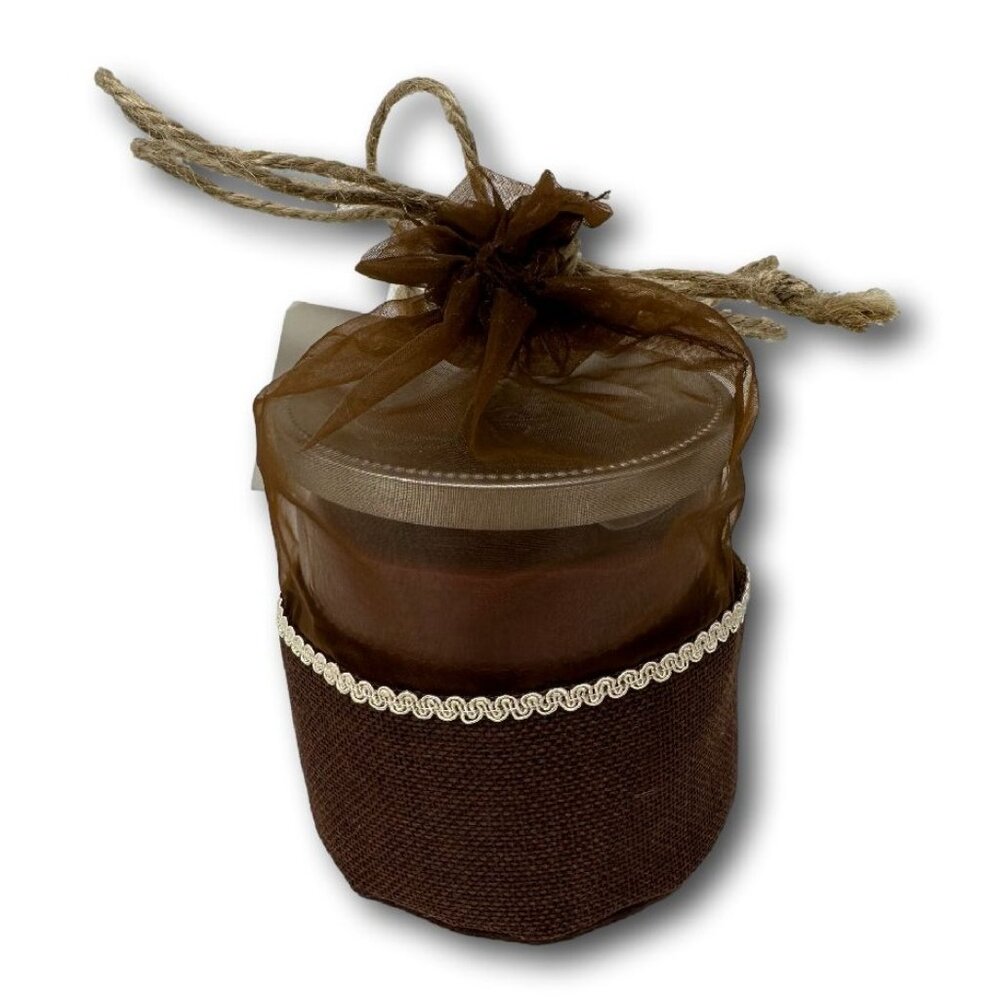 Yankee Candle Autumn Wreath Medium Tumbler 2-Wick Fall Brown Burlap Bag - Picture 2 of 3